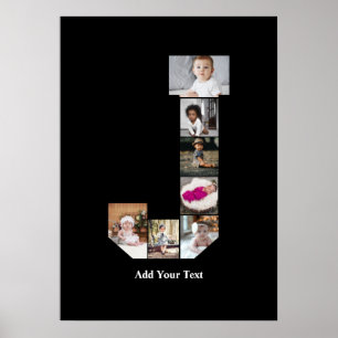 Entwerfen Sie Ihr eigenes Buchstabe J Foto-Collage Poster