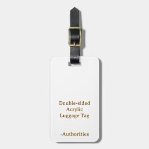 Entwerfen Sie Ihr eigenes doppelseitiges Acryl Gepäckanhänger
