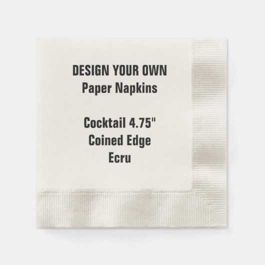 Entwerfen Sie Ihr eigenes ECRU Cocktailpapier Napk Serviette (Vorderseite)