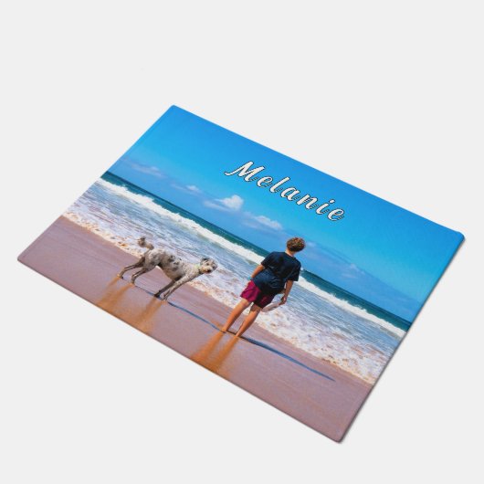 Entwerfen Sie Ihr eigenes Foto für Haustiere mit d Fußmatte (Schrägansicht)