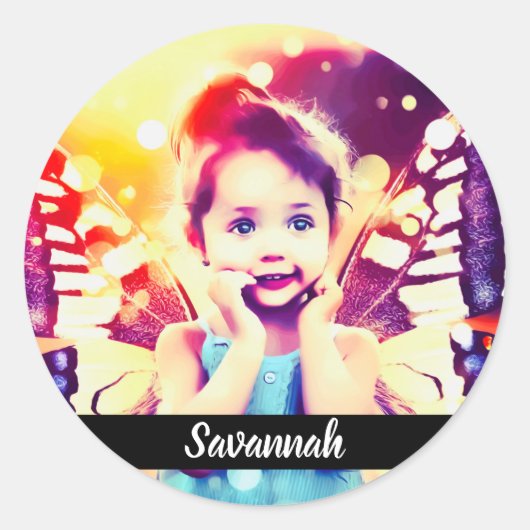 Entwerfen Sie Ihr eigenes Foto für Personalisierte Runder Aufkleber (Vorderseite)
