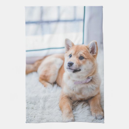 Entwerfen Sie Ihr eigenes Hundepuppy-Foto Geschirrtuch (Vertikal)