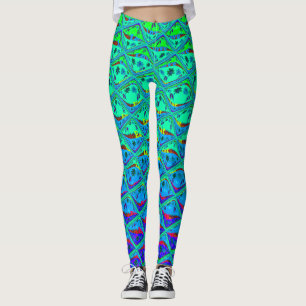 Entwerfen Sie Ihr eigenes lebendiges Blau Grün Abs Leggings