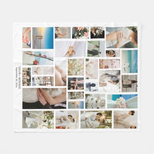 Entwerfen Sie Ihr eigenes Personalisiertes 31-Foto Fleecedecke (Vorderseite (Horizontal))