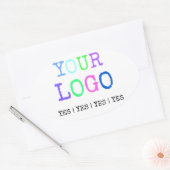 Entwerfen Sie Ihr eigenes Personalisiertes Logo Ovaler Aufkleber (Umschlag)