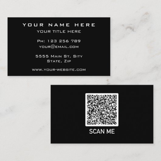 Entwerfen Sie Ihr eigenes QR-Code-Business-Kartenb Visitenkarte (Vorne/Hinten)