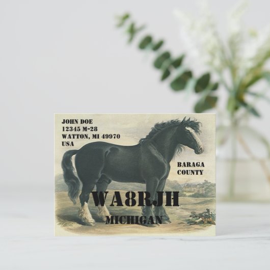 Entwerfen Sie Ihr eigenes QSL HAM Radio Operator E Postkarte (Stehend Vorderseite)