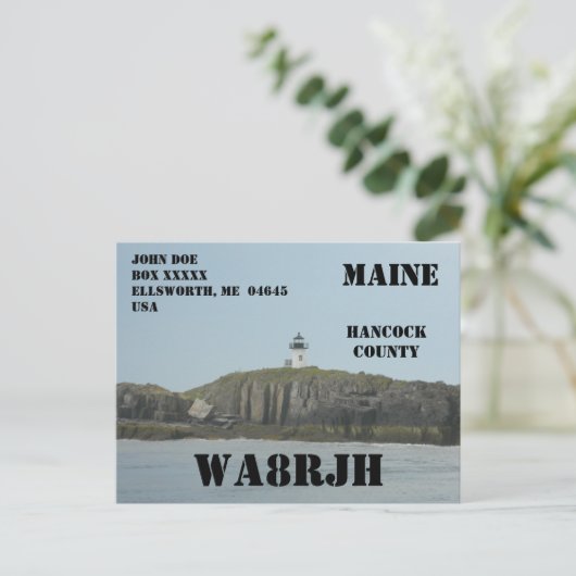 Entwerfen Sie Ihr eigenes QSL HAM Radio Operator L Postkarte (Stehend Vorderseite)