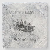 Entwerfen Sie Ihr eigenes rustikales Familienalbum Steinuntersetzer (Vorderseite)