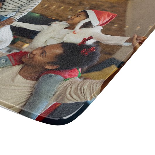 Entwerfen Sie Ihr eigenes Single-Foto Schneidebrett (Ecke)