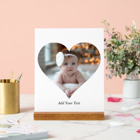 Entwerfen Sie Ihr eigenes Single Herz gestalten Fo Acrylschild (Hochzeit)