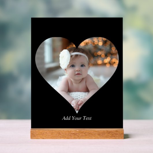 Entwerfen Sie Ihr eigenes Single Herz gestalten Fo Acrylschild (Neutral)