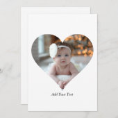 Entwerfen Sie Ihr eigenes Single Herz gestalten Fo Dankeskarte (Vorne/Hinten)