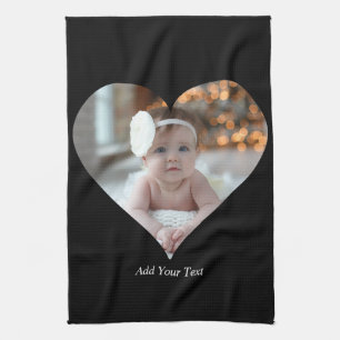 Entwerfen Sie Ihr eigenes Single Herz gestalten Fo Geschirrtuch