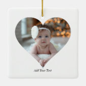 Entwerfen Sie Ihr eigenes Single Herz gestalten Fo Keramikornament (Rückseite)