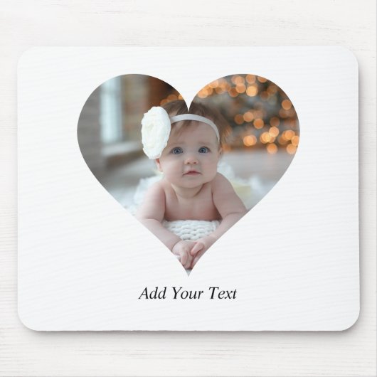 Entwerfen Sie Ihr eigenes Single Herz gestalten Fo Mousepad (Vorne)