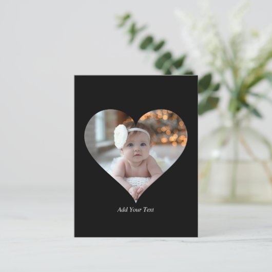 Entwerfen Sie Ihr eigenes Single Herz gestalten Fo Postkarte (Stehend Vorderseite)