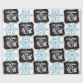 Entwerfen Sie Ihr eigenes SnowFlake Leopard-Foto Geschenkpapier (Flach)