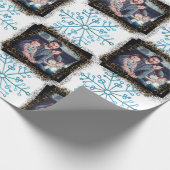 Entwerfen Sie Ihr eigenes SnowFlake Leopard-Foto Geschenkpapier (Ecke)