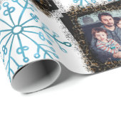 Entwerfen Sie Ihr eigenes SnowFlake Leopard-Foto Geschenkpapier (Rolleneckpunkt)