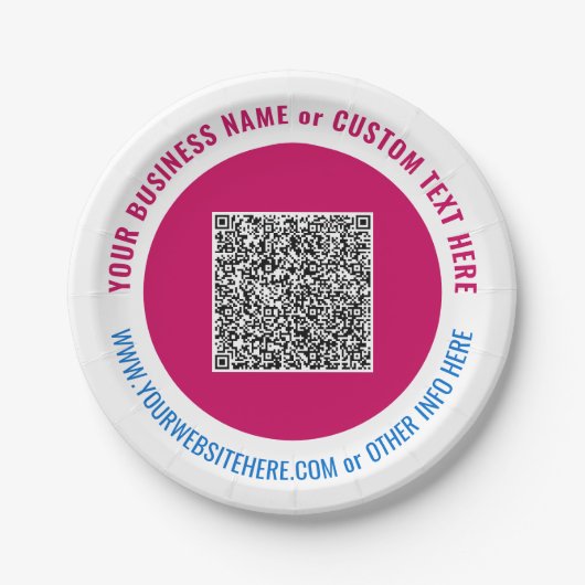 Entwerfen Sie Ihr QR-Code- und Text-Papierplatten- Pappteller (Vorderseite)