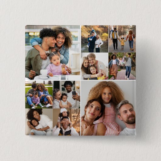 Entwerfen Sie Ihre eigene 10 FotoCollage Button (Vorderseite)