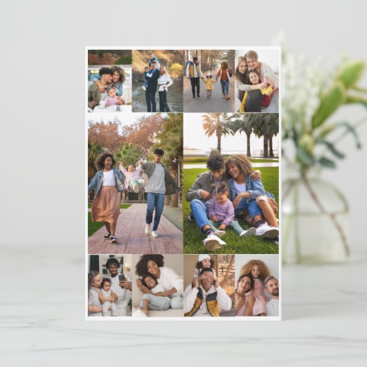 Entwerfen Sie Ihre eigene 10 FotoCollage Karte (Stehend Vorderseite)