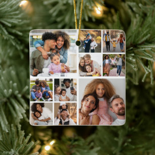 Entwerfen Sie Ihre eigene 10 FotoCollage Keramikornament