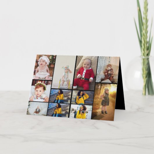Entwerfen Sie Ihre eigene 11 FotoCollage Dankeskarte (Vorderseite)