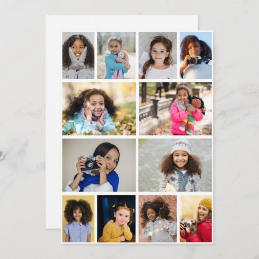 Entwerfen Sie Ihre eigene 12 FotoCollage Dankeskarte (Vorne/Hinten)