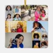 Entwerfen Sie Ihre eigene 12 FotoCollage Keramikornament (Vorderseite)