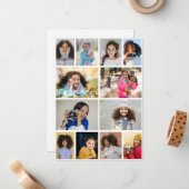 Entwerfen Sie Ihre eigene 12 FotoCollage Mitteilungskarte (Vorderseite/Rückseite Beispiel)