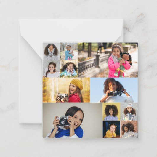 Entwerfen Sie Ihre eigene 12 FotoCollage Mitteilungskarte (Vorderseite)