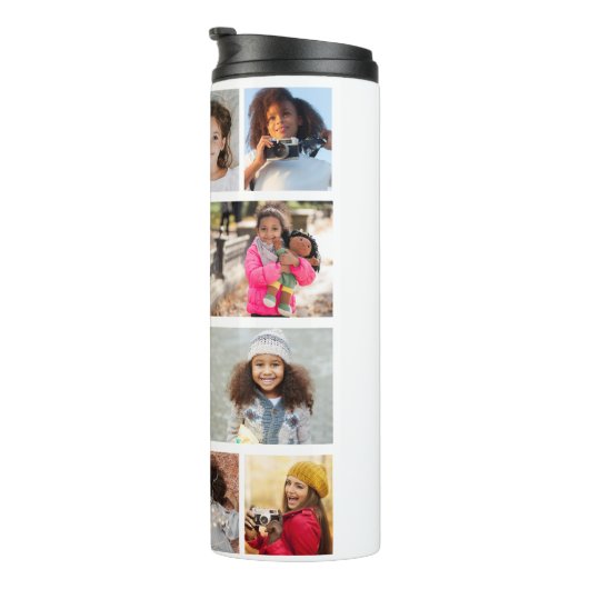 Entwerfen Sie Ihre eigene 12 FotoCollage Thermosbecher (Nach rechts gedreht)