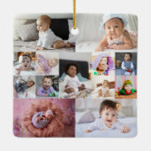 Entwerfen Sie Ihre eigene 13 FotoCollage Keramikornament (Rückseite)