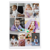 Entwerfen Sie Ihre eigene 13 FotoCollage Mittlere Geschenktüte (Vorderseite)