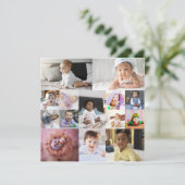 Entwerfen Sie Ihre eigene 14 FotoCollage Dankeskarte (Stehend Vorderseite)