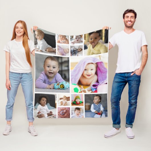 Entwerfen Sie Ihre eigene 14 FotoCollage Fleecedecke (Beispiel)