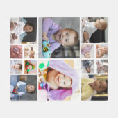 Entwerfen Sie Ihre eigene 14 FotoCollage Fleecedecke (Vorderseite (Horizontal))