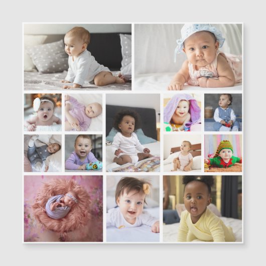 Entwerfen Sie Ihre eigene 14 FotoCollage Magnetkarte (Vorderseite)