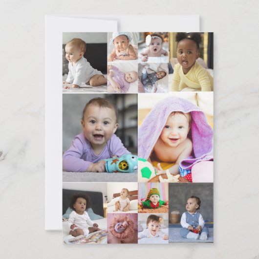 Entwerfen Sie Ihre eigene 14 FotoCollage Mitteilungskarte (Vorderseite)