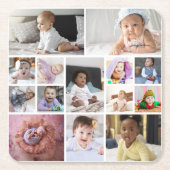 Entwerfen Sie Ihre eigene 14 FotoCollage Rechteckiger Pappuntersetzer (Vorderseite)