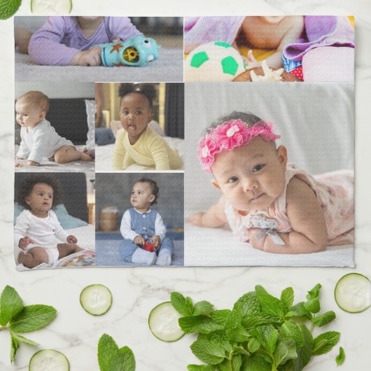 Entwerfen Sie Ihre eigene 15 FotoCollage Geschirrtuch (Gefaltet)