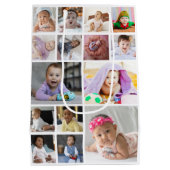 Entwerfen Sie Ihre eigene 15 FotoCollage Mittlere Geschenktüte (Rückseite)