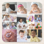 Entwerfen Sie Ihre eigene 15 FotoCollage Rechteckiger Pappuntersetzer (Vorderseite)