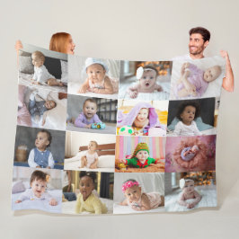 Entwerfen Sie Ihre eigene 16 FotoCollage Fleecedecke