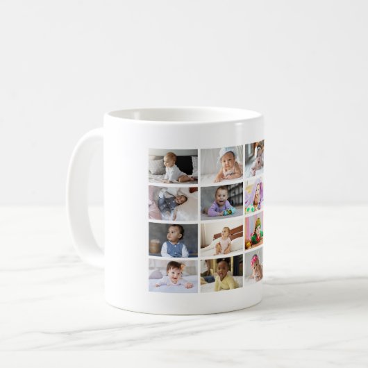 Entwerfen Sie Ihre eigene 16 FotoCollage Kaffeetasse (Vorderseite Links)