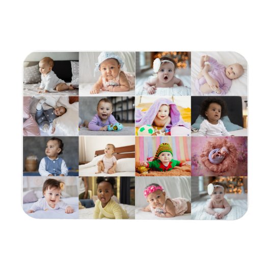 Entwerfen Sie Ihre eigene 16 FotoCollage Magnet (Horizontal)
