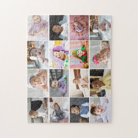 Entwerfen Sie Ihre eigene 16 FotoCollage Puzzle (Vertikal)