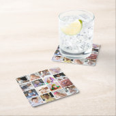 Entwerfen Sie Ihre eigene 16 FotoCollage Rechteckiger Pappuntersetzer (Vor Ort)